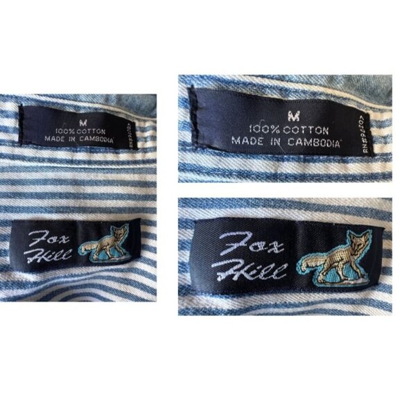VTG Fox Hill Angel Button Down Denim Shirt Medium Embroidered Long Sleeves READ - Picture 11 of 12